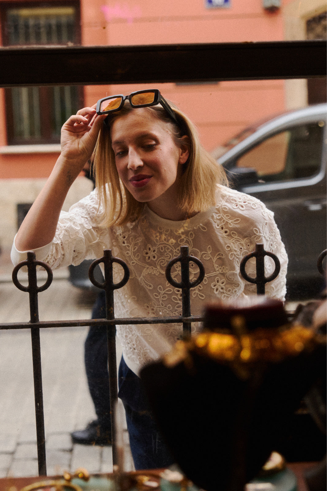 Bluza LUCY IN THE SKY haft richelieu white