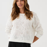 Bluza LUCY IN THE SKY haft richelieu white