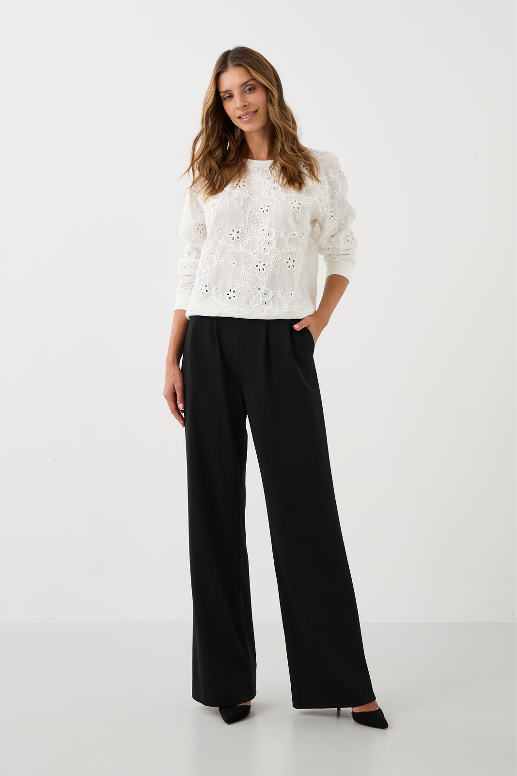 Bluza LUCY IN THE SKY haft richelieu white