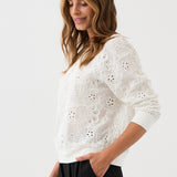Bluza LUCY IN THE SKY haft richelieu white