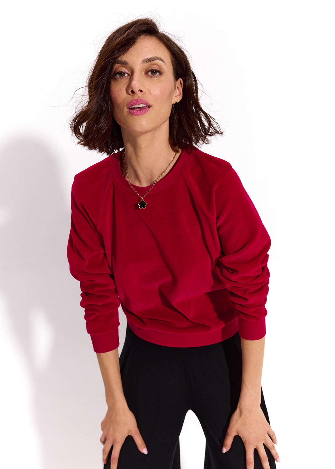 LUCY IN THE SKY szkarłatny welur