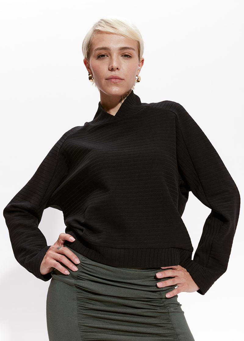 BLUZA PLEASURE czarny prążek