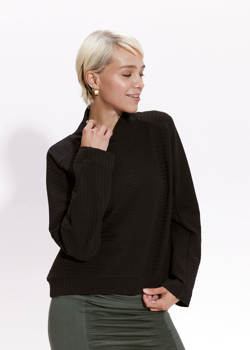 BLUZA PLEASURE czarny prążek