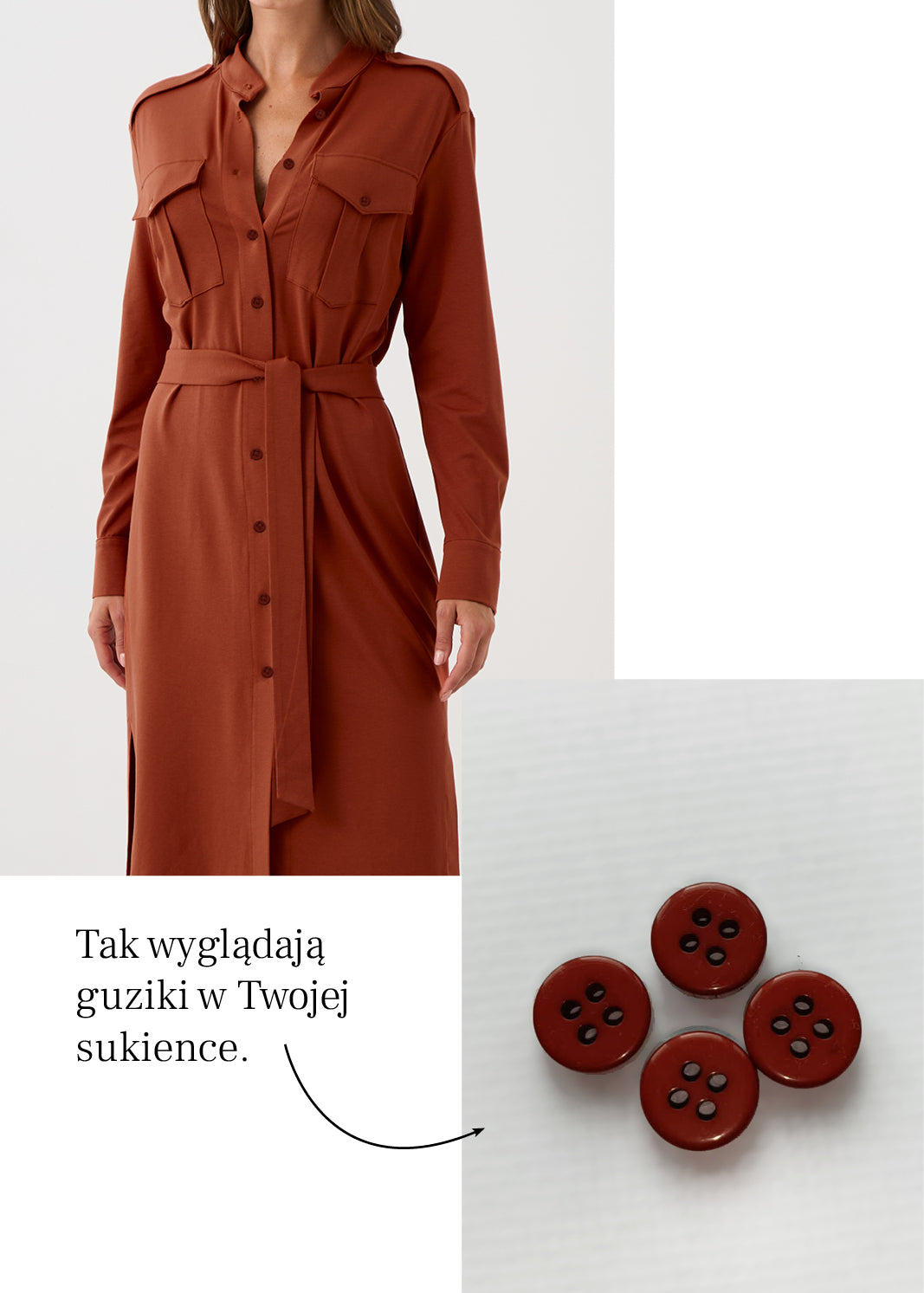 Sukienka OFFICE QUEEN BEZ KIESZENI rusty