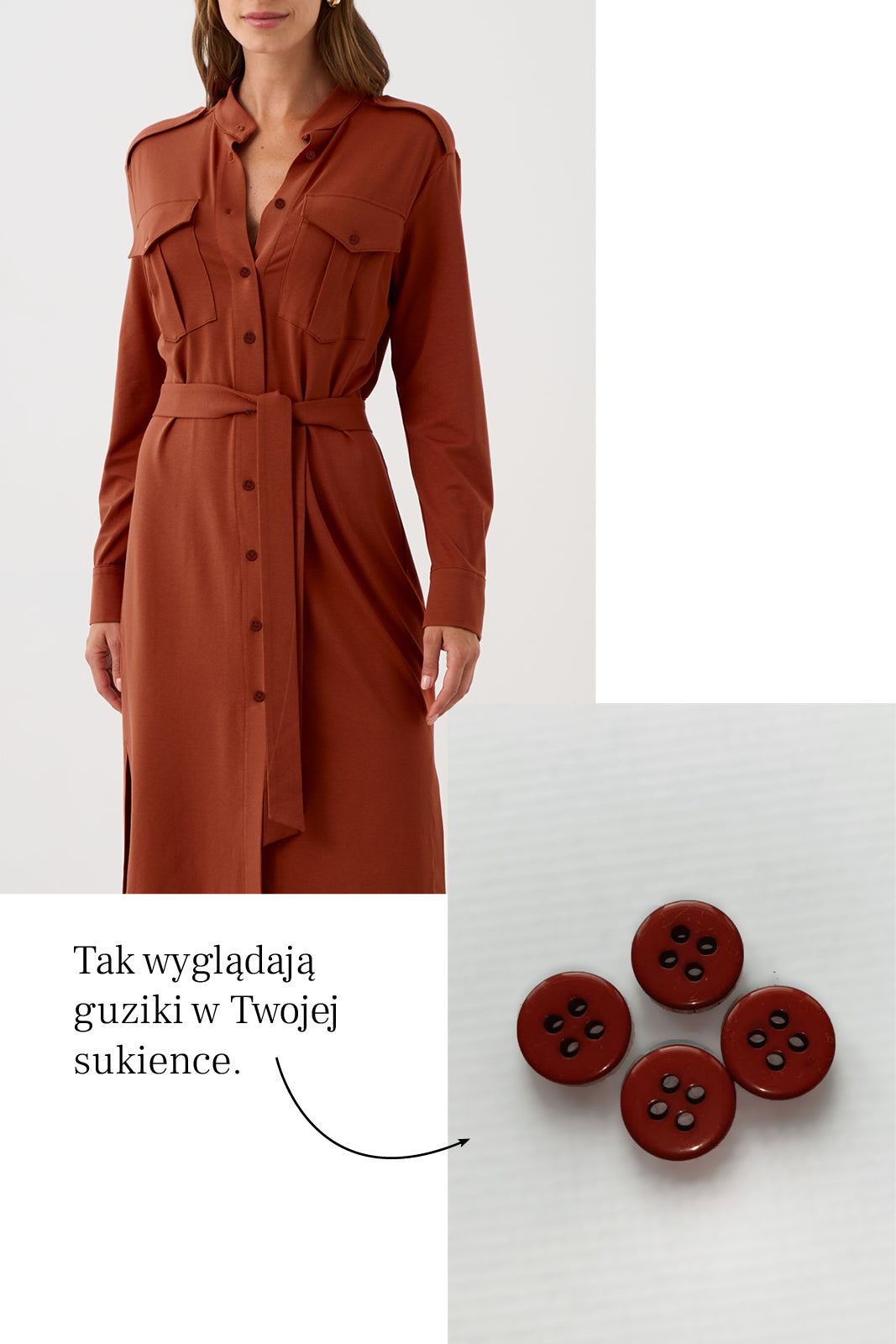 Sukienka OFFICE QUEEN BEZ KIESZENI rusty