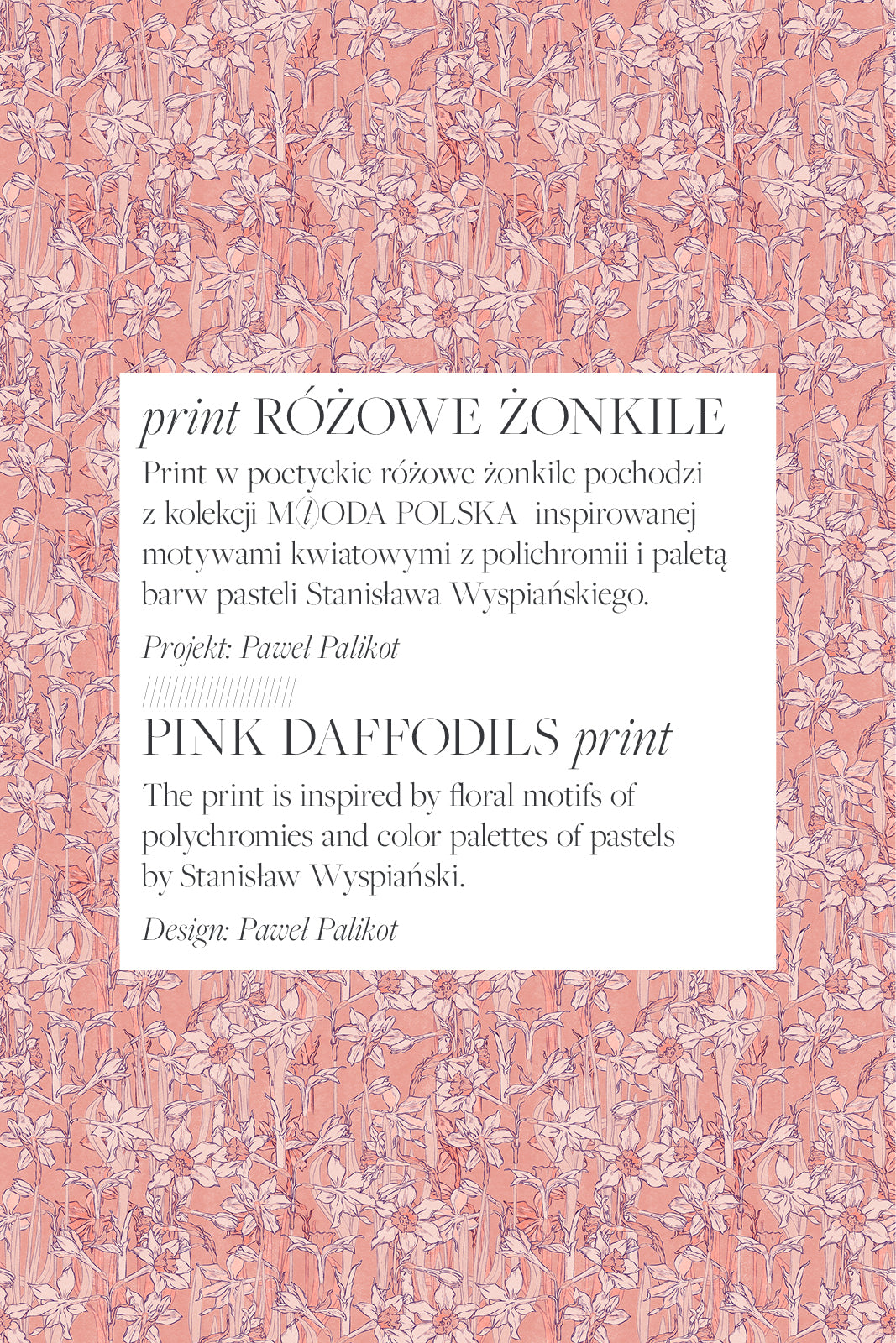 BIARRISK print różowe żonkile