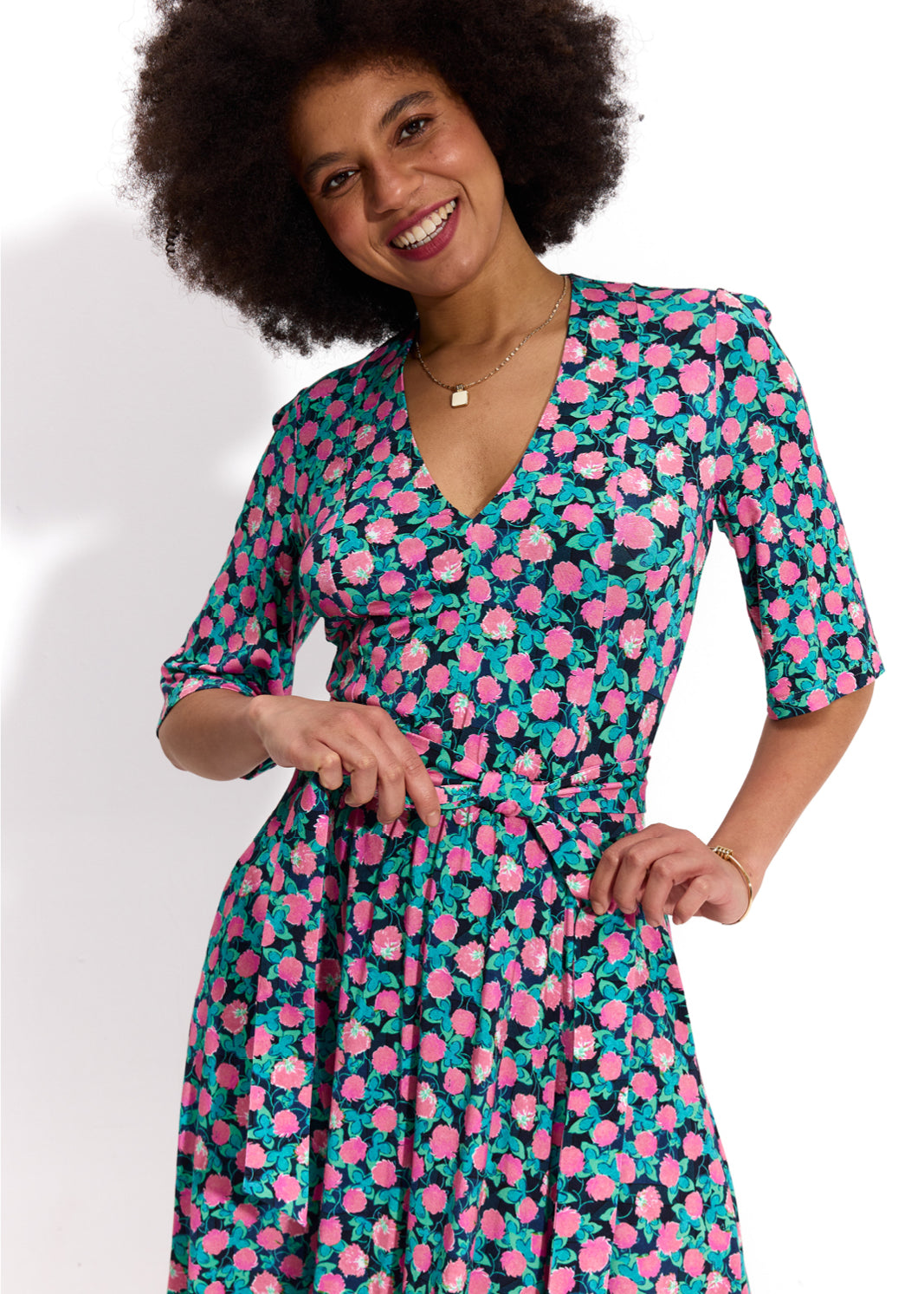 FLORENCJA print różowa koniczyna