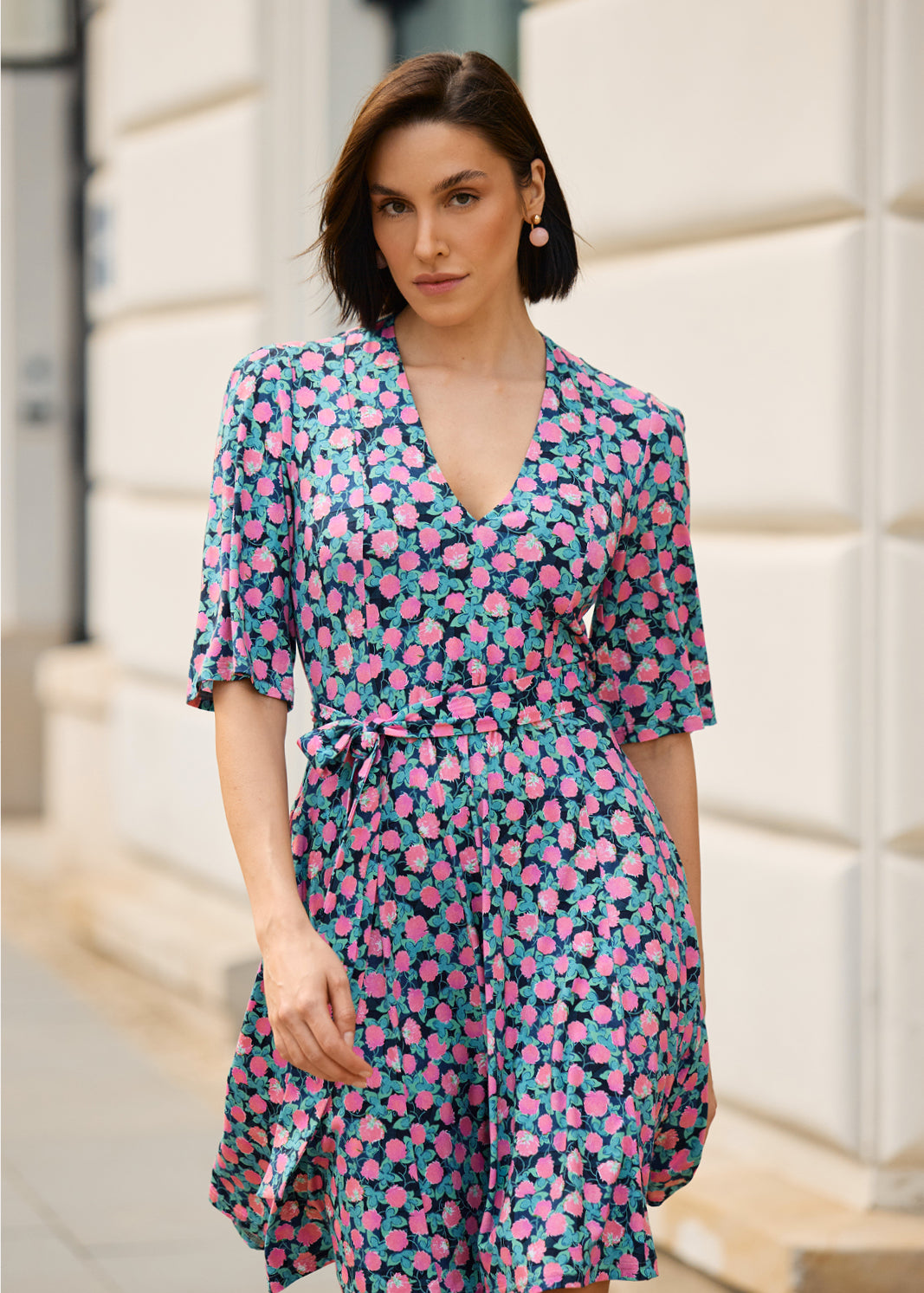 FLORENCJA print różowa koniczyna