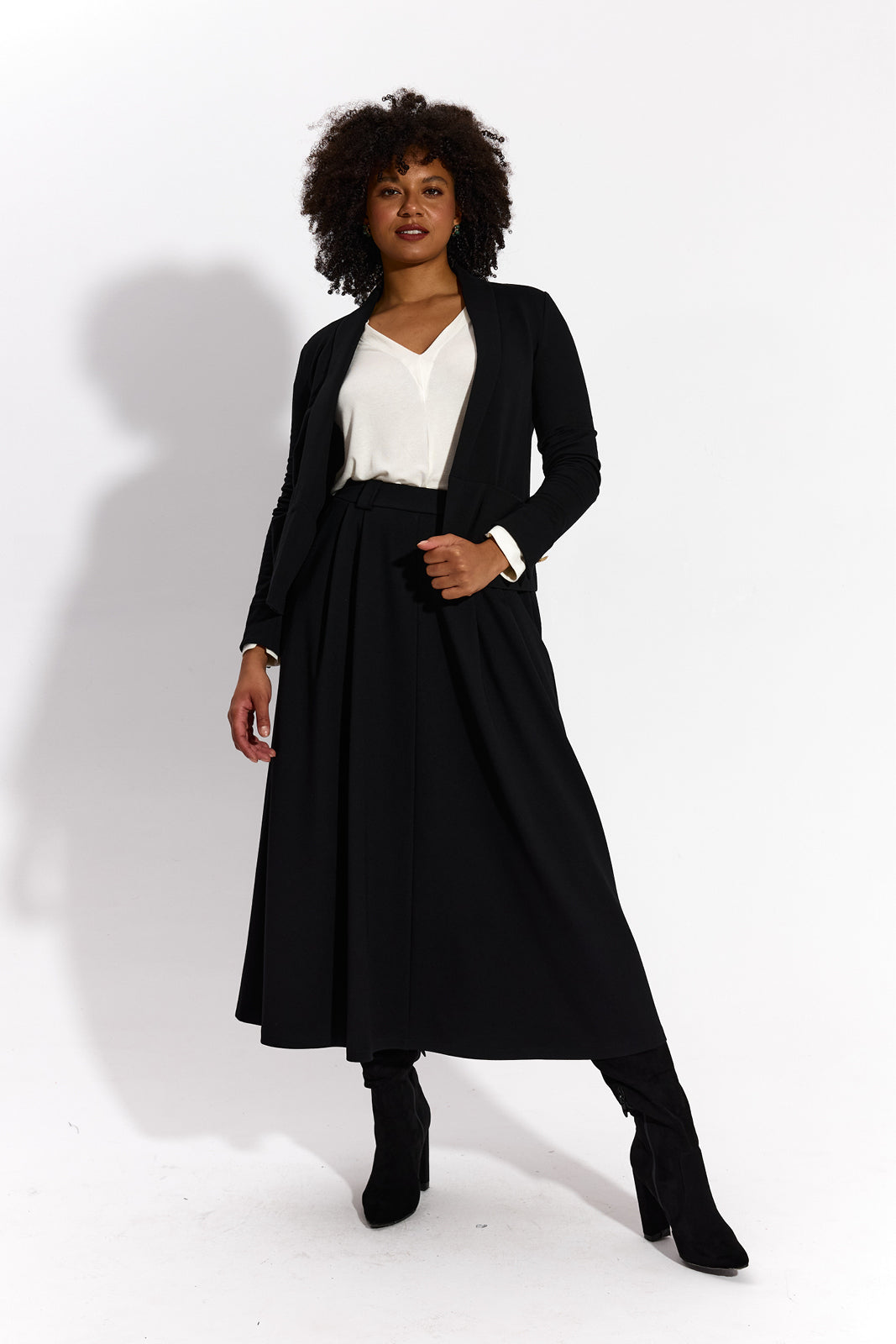 SPÓDNICA GARNITUROWA 7/8 czarna