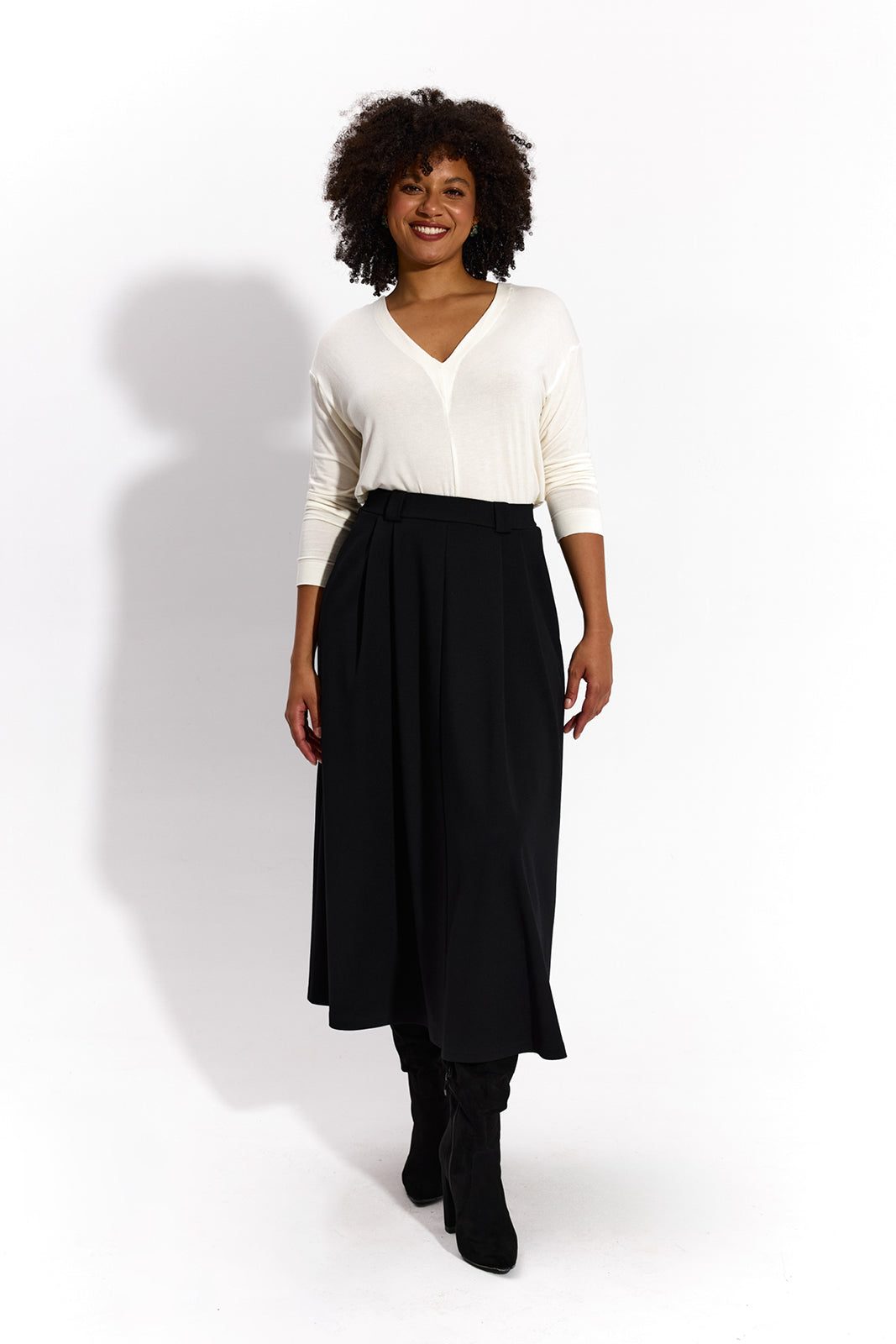 SPÓDNICA GARNITUROWA 7/8 czarna