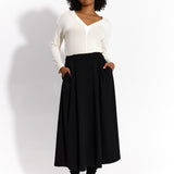 SPÓDNICA GARNITUROWA 7/8 czarna