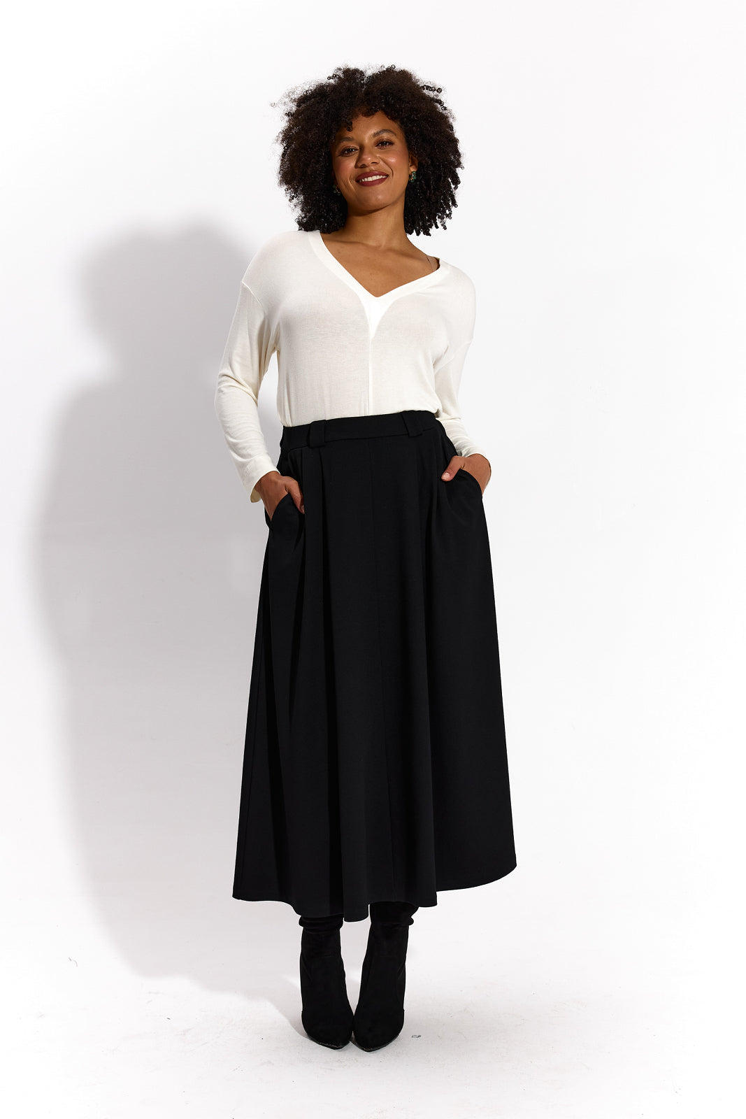 SPÓDNICA GARNITUROWA 7/8 czarna