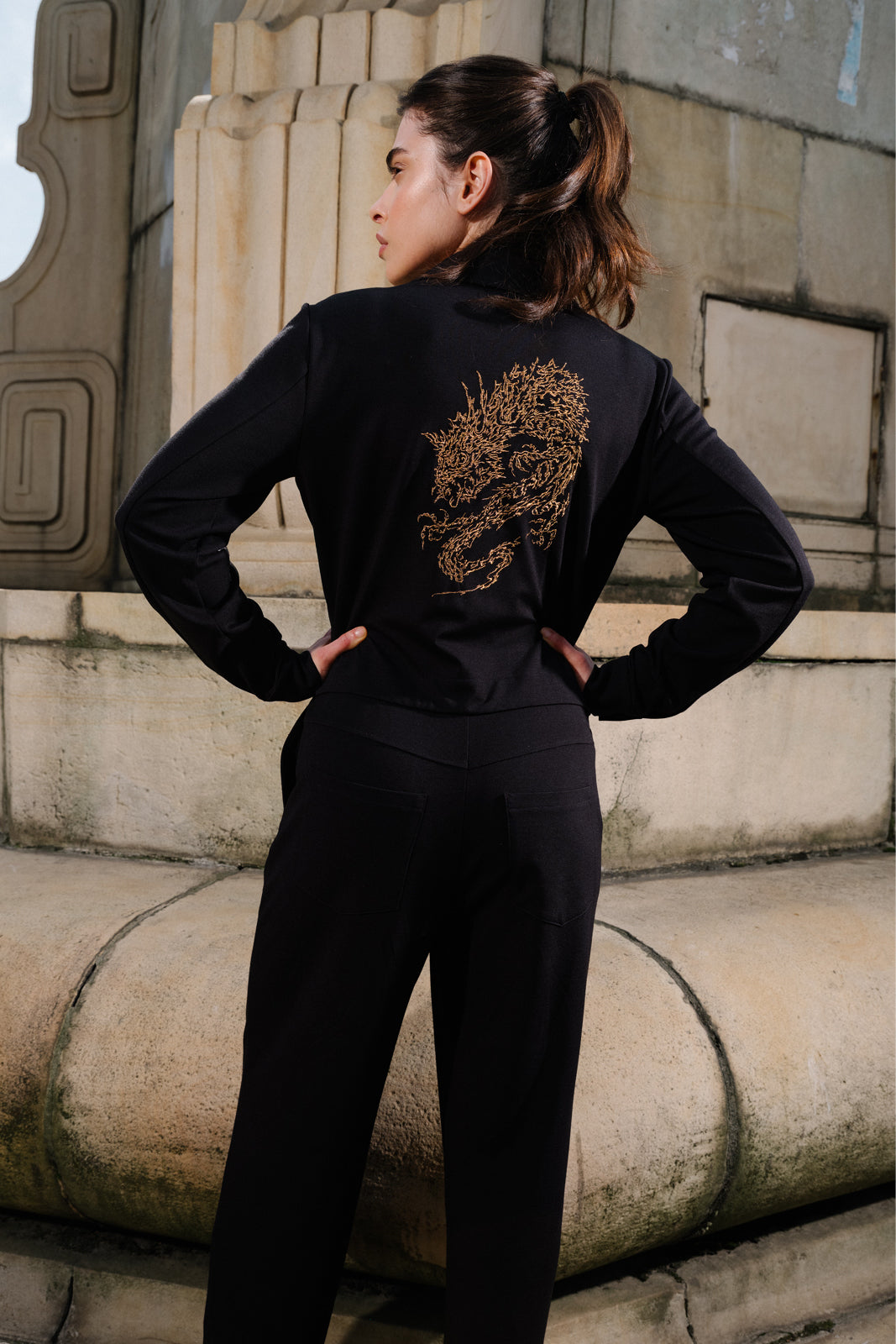 Kombinezon WORKWEAR black haft Swanski Studio