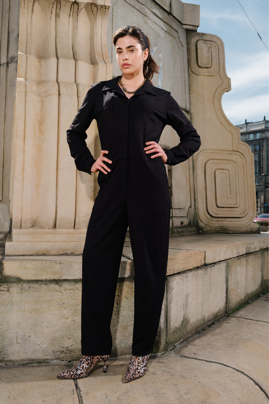 Kombinezon WORKWEAR black haft Swanski Studio