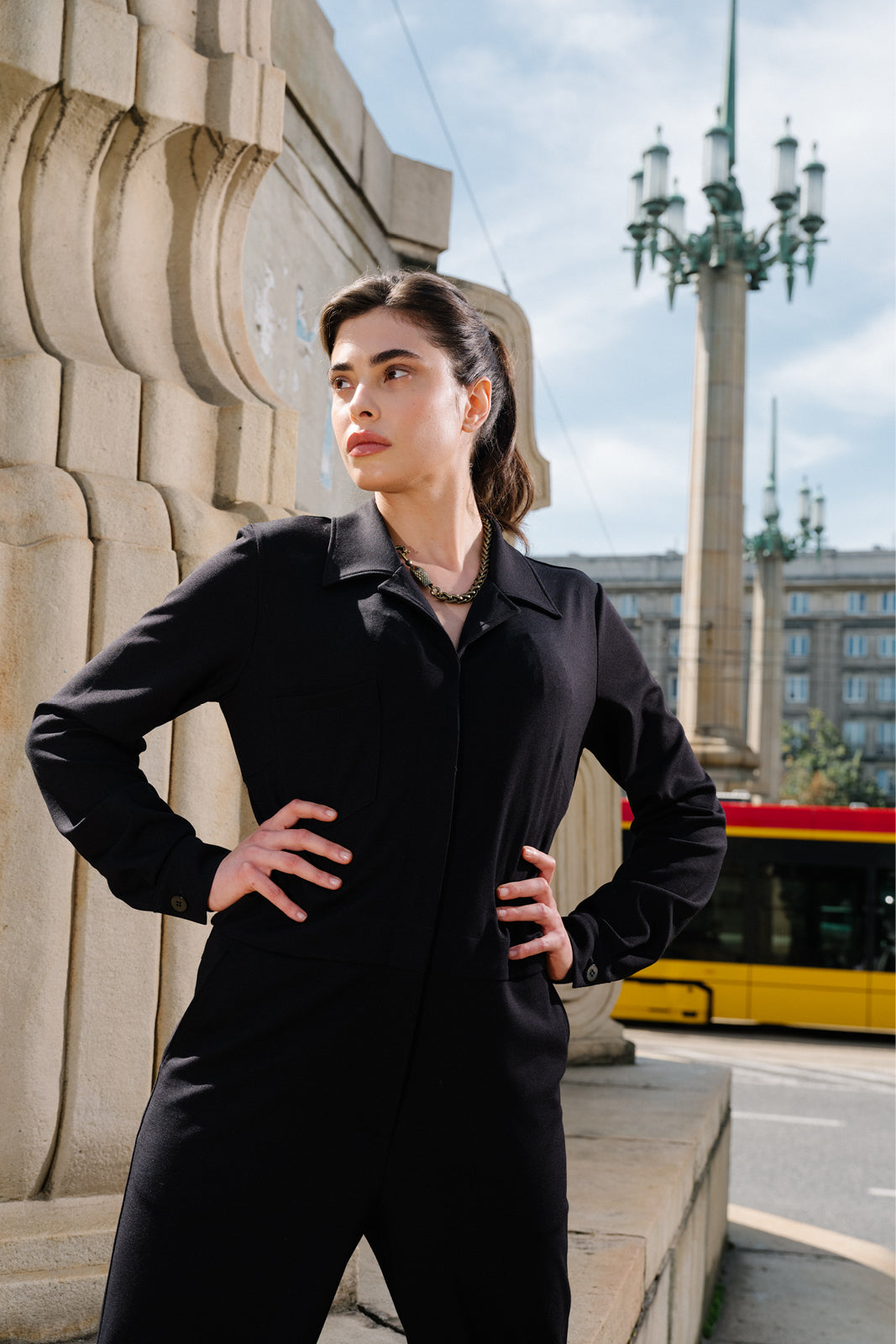 Kombinezon WORKWEAR black haft Swanski Studio