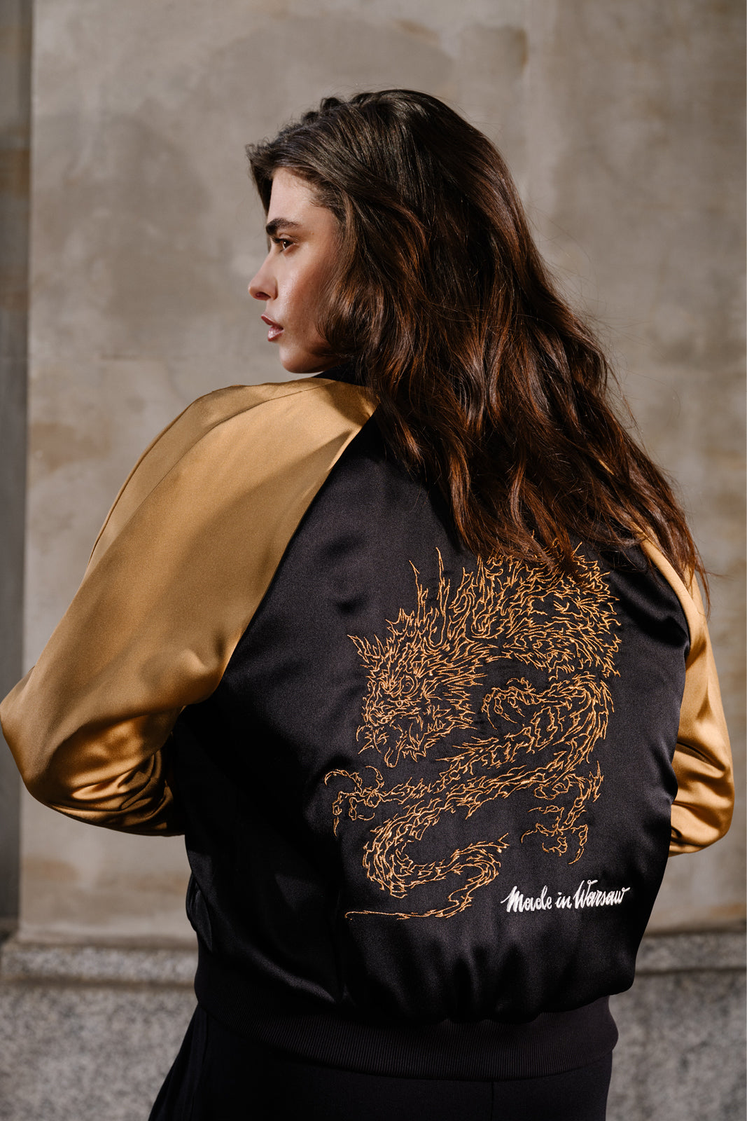Kurtka SUKA JACKET black & gold haft Swanski Studio