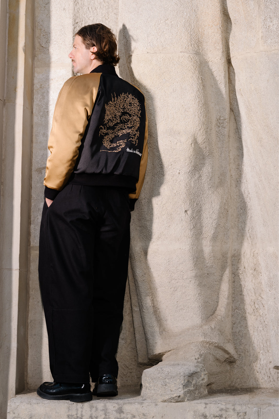 Kurtka SUKA JACKET black & gold haft Swanski Studio