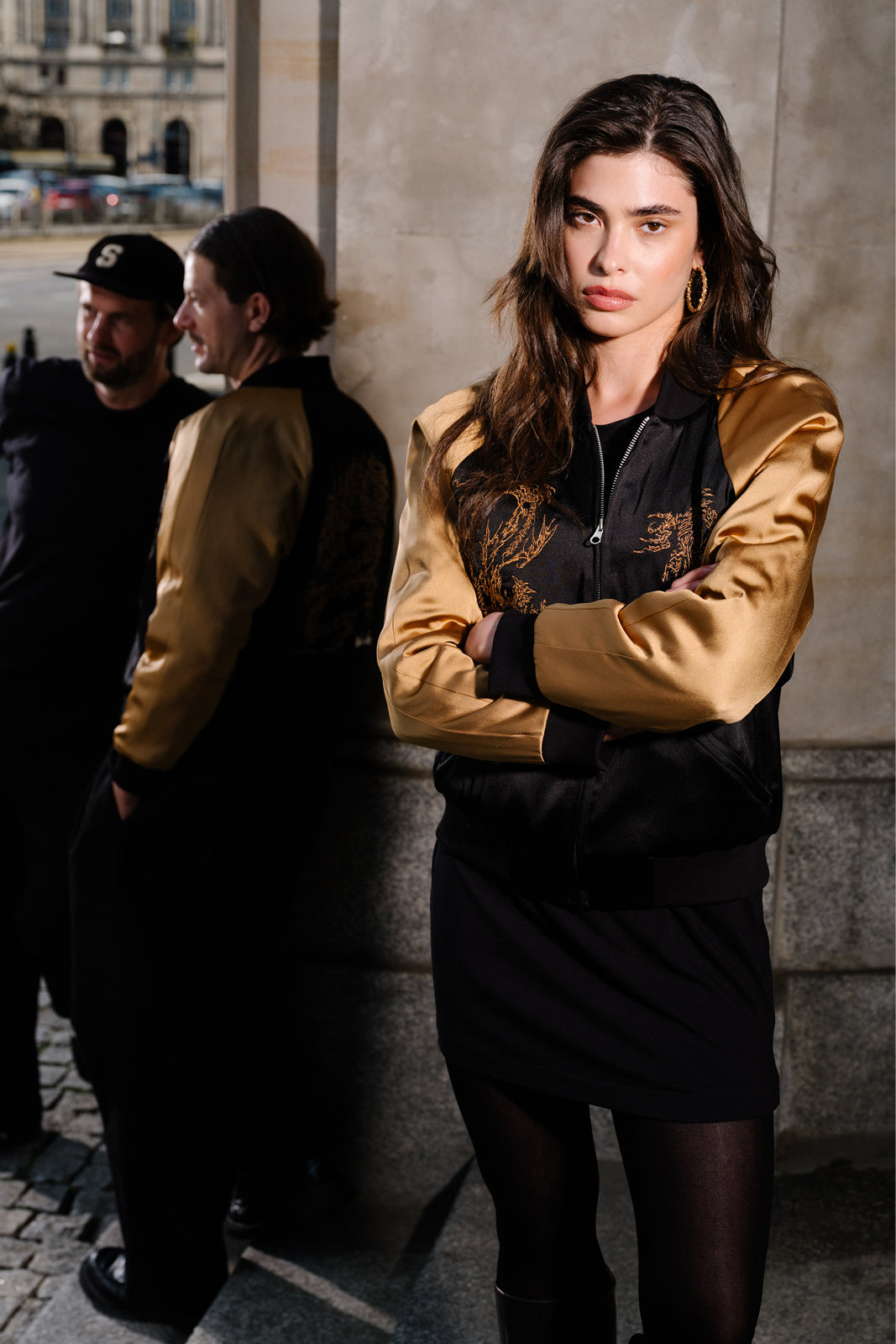 Kurtka SUKA JACKET black & gold haft Swanski Studio