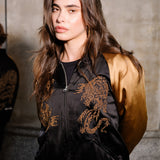 Kurtka SUKA JACKET black & gold haft Swanski Studio