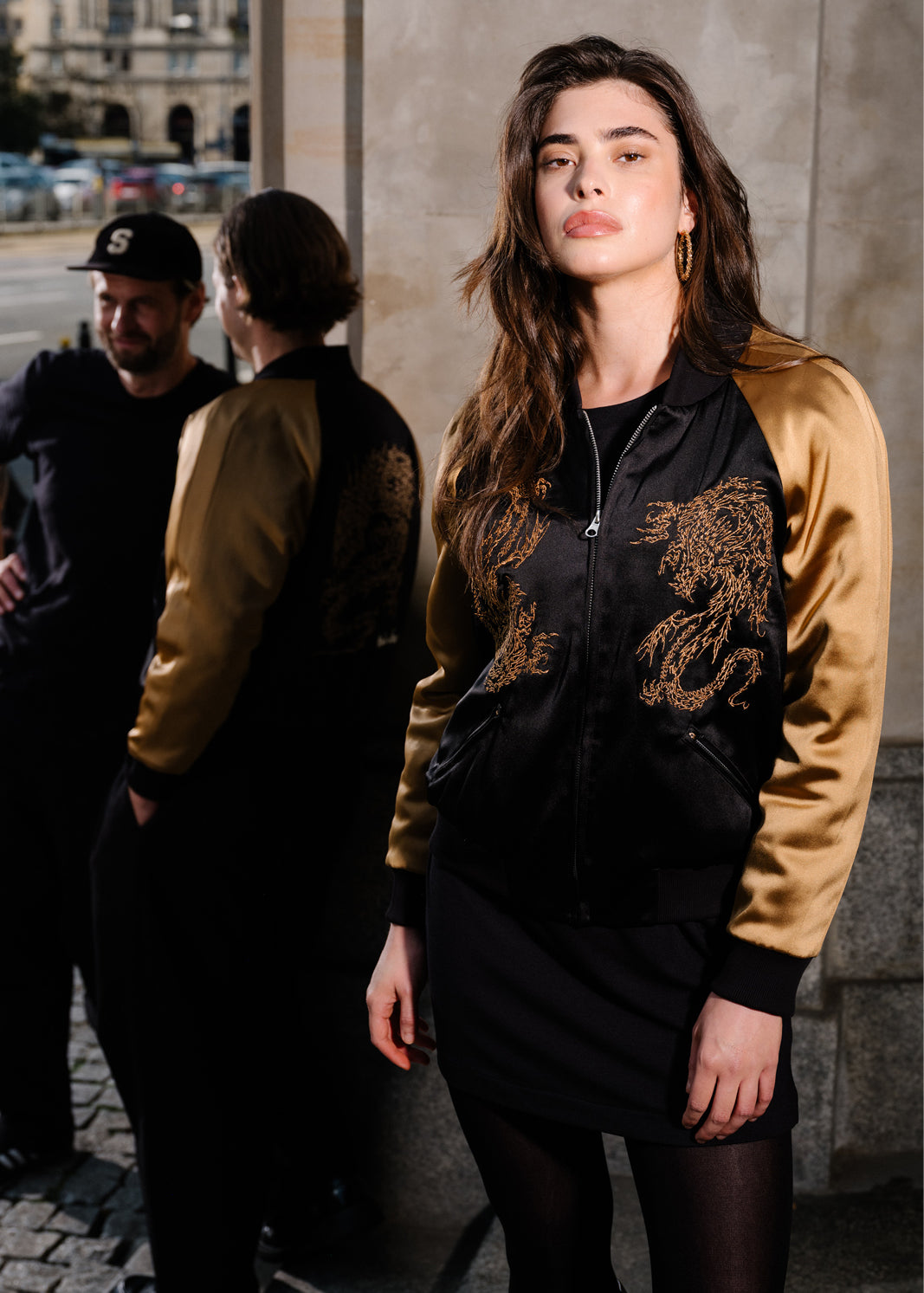 Kurtka SUKA JACKET black & gold haft Swanski Studio