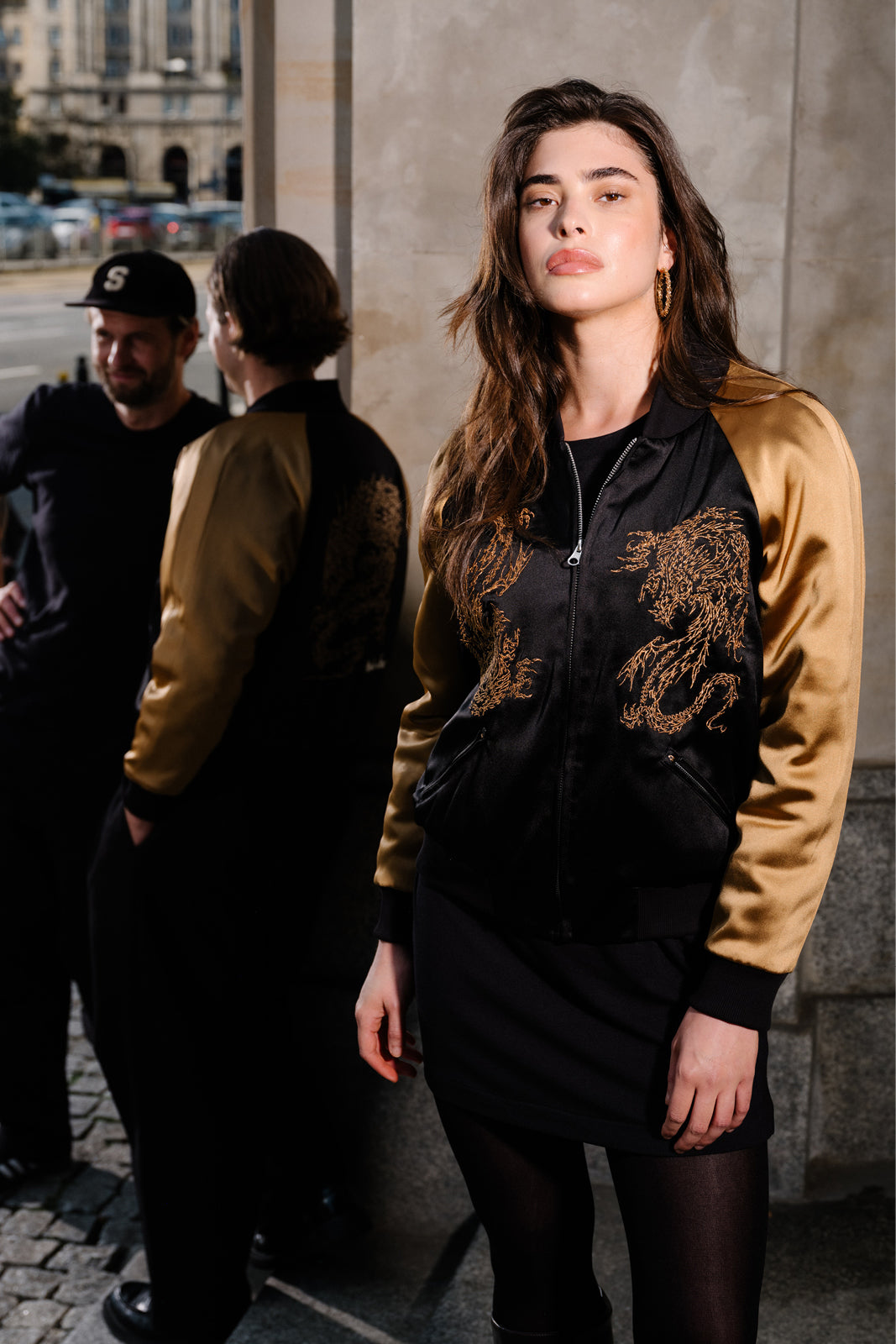 Kurtka SUKA JACKET black & gold haft Swanski Studio