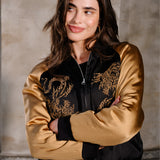 Kurtka SUKA JACKET black & gold haft Swanski Studio