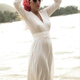 LIBERTY DRESS perłowa biel