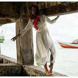 LIBERTY DRESS perłowa biel