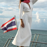 LIBERTY DRESS perłowa biel