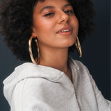 MADE MY DAY jasny szary melanż ze srebrnym lampasem