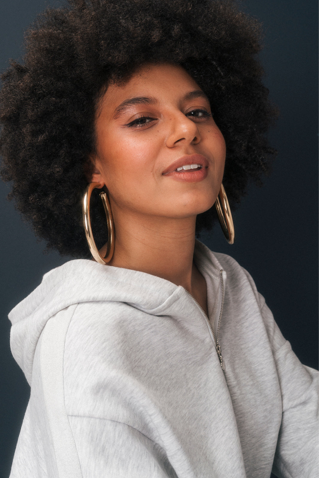 MADE MY DAY jasny szary melanż ze srebrnym lampasem