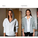 MADE MY DAY jasny szary melanż ze srebrnym lampasem