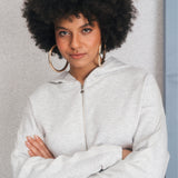 MADE MY DAY jasny szary melanż ze srebrnym lampasem