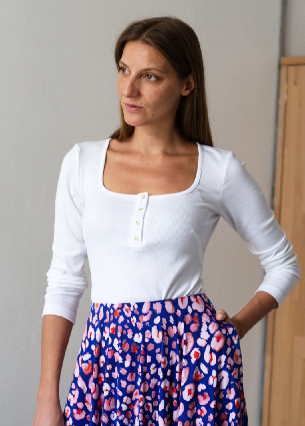 CARA MIA biały prążek