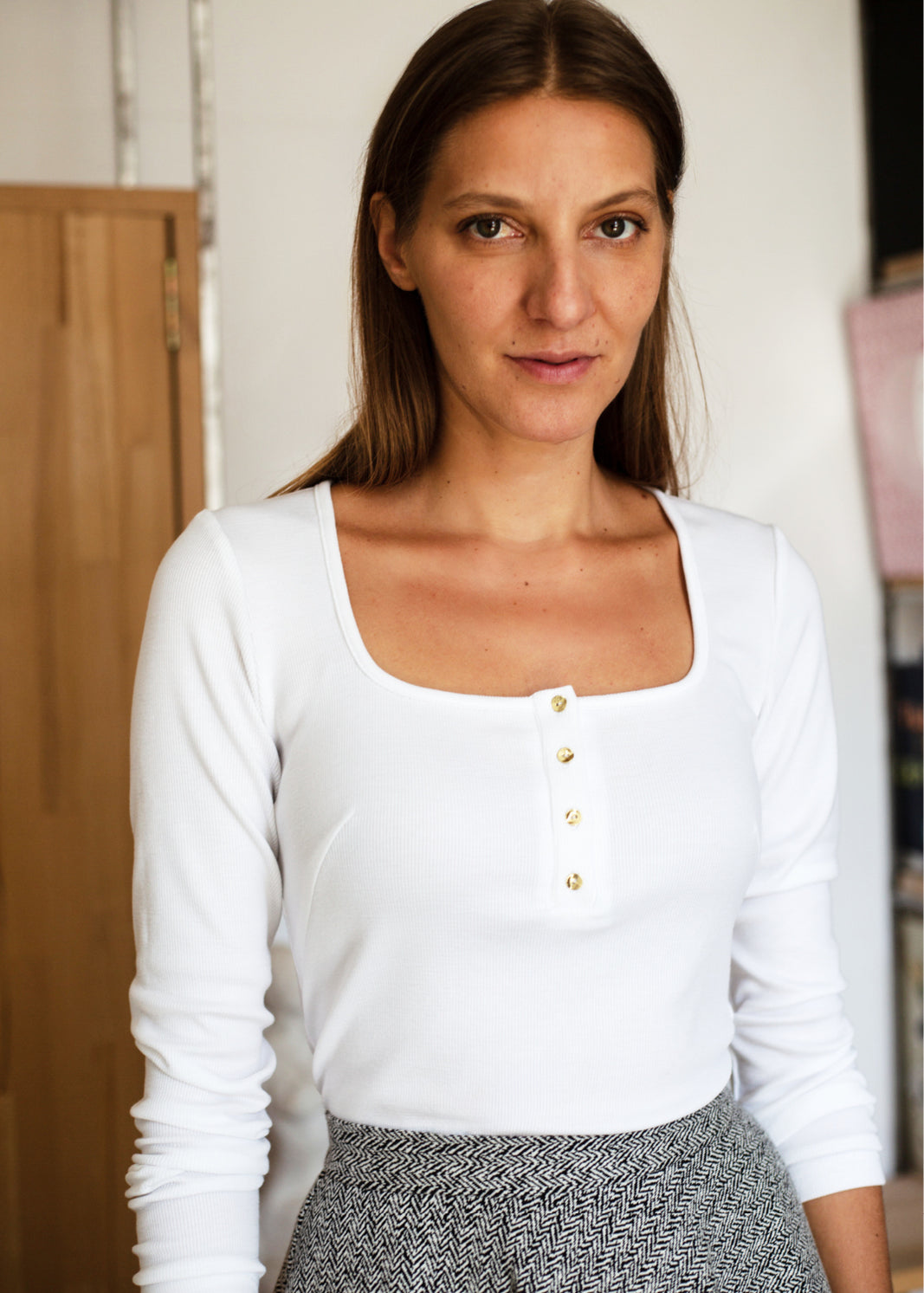 CARA MIA biały prążek