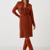 Dress OFFICE QUEEN WITHOUT POCKETS rusty