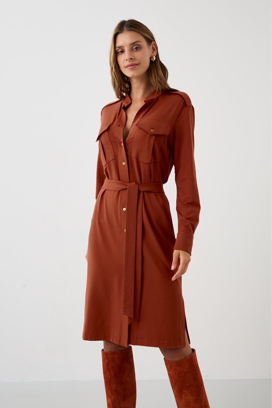 Dress OFFICE QUEEN WITHOUT POCKETS rusty