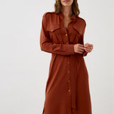 Dress OFFICE QUEEN WITHOUT POCKETS rusty