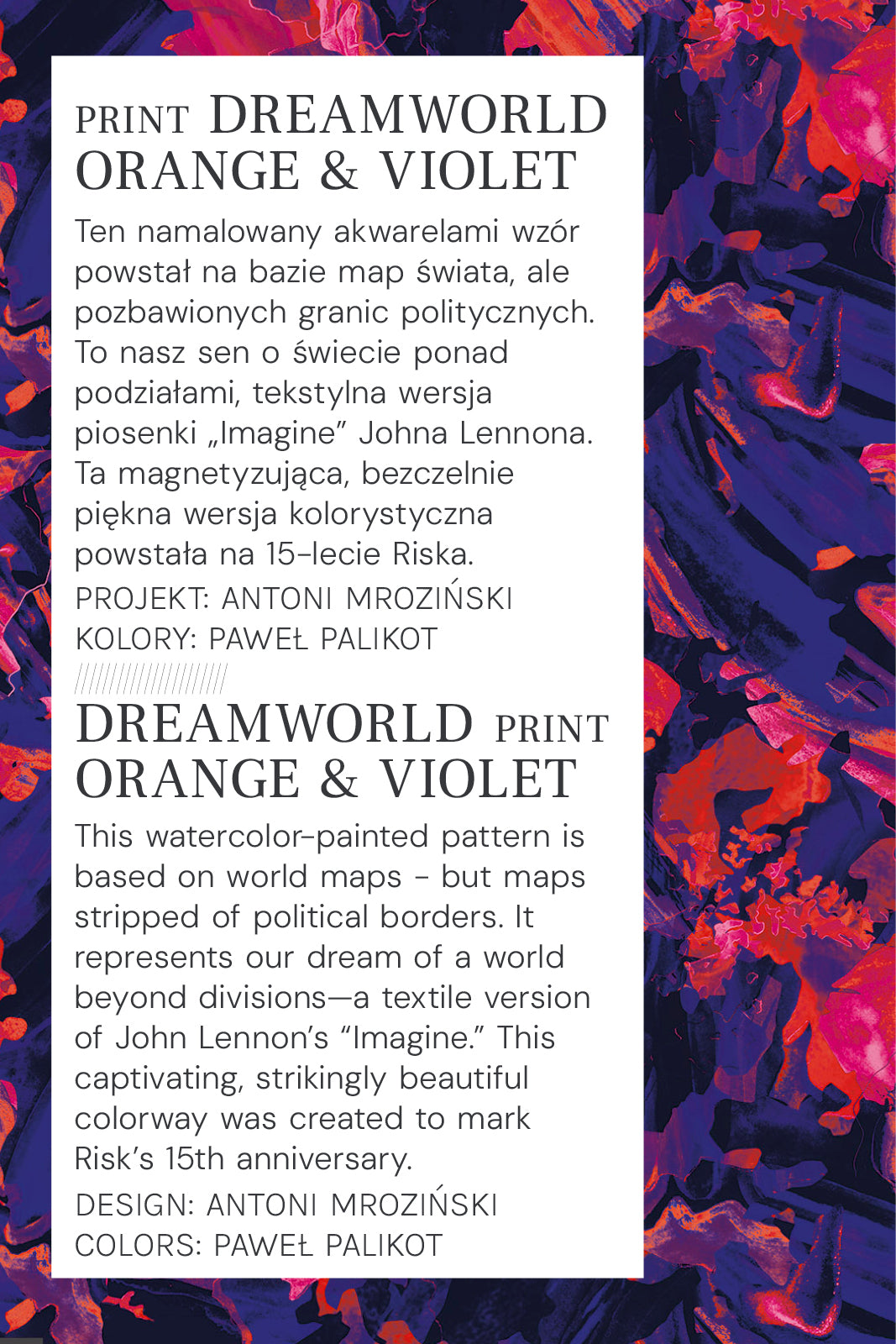 Sukienka OPERA print Dreamworld orange & violet