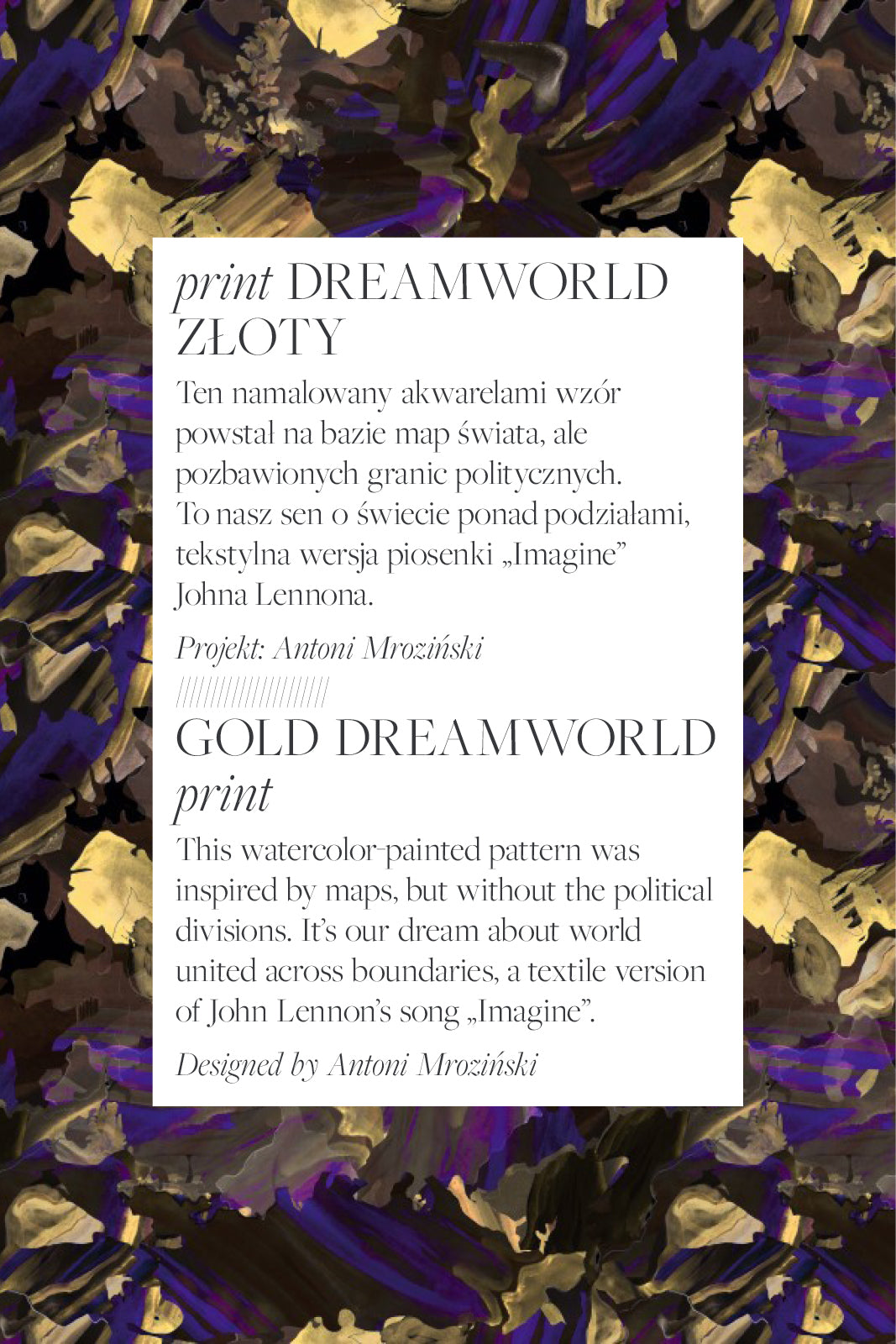 SKINCITY Z GOLFEM MAXI print Dreamworld złoty