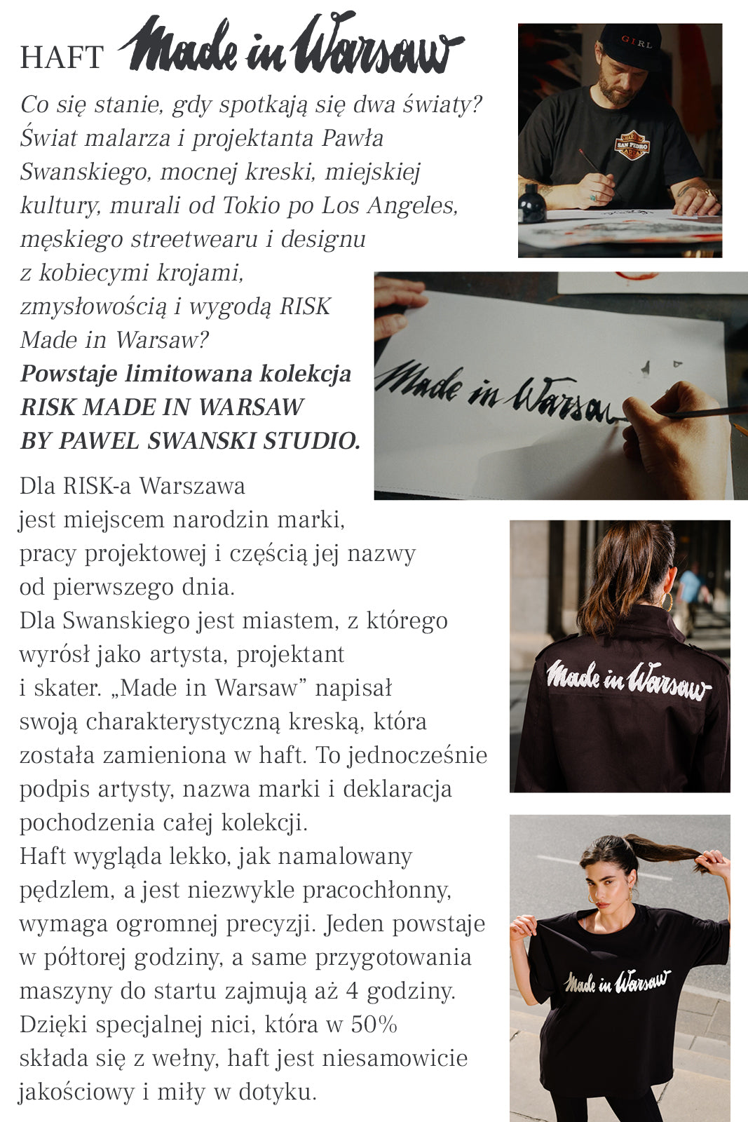 Kurtka M65 black haft Swanski Studio