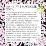 LIBERTY DRESS print lipy i magnolie nocą