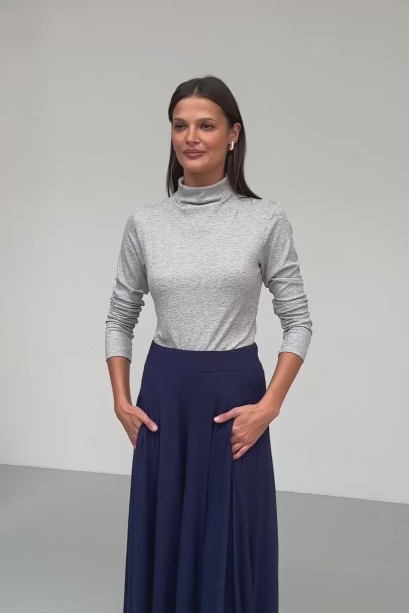 Turtleneck SIMPLY VAN GOLF ribbed grey