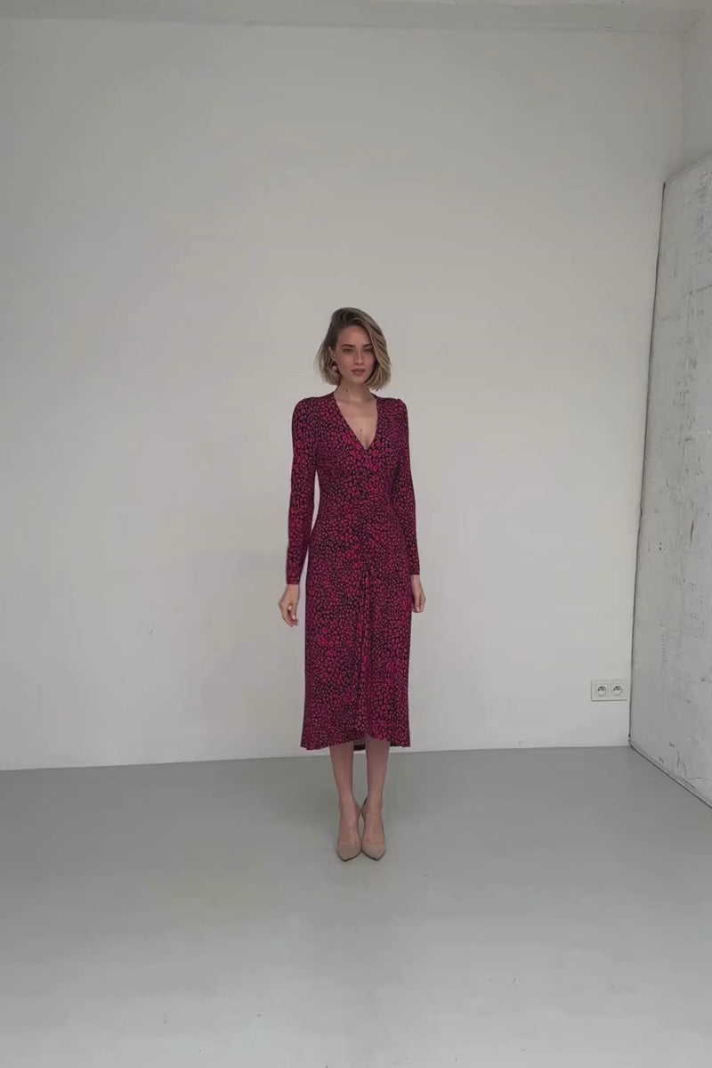 Dress MUSE mini leo pink & art blue print