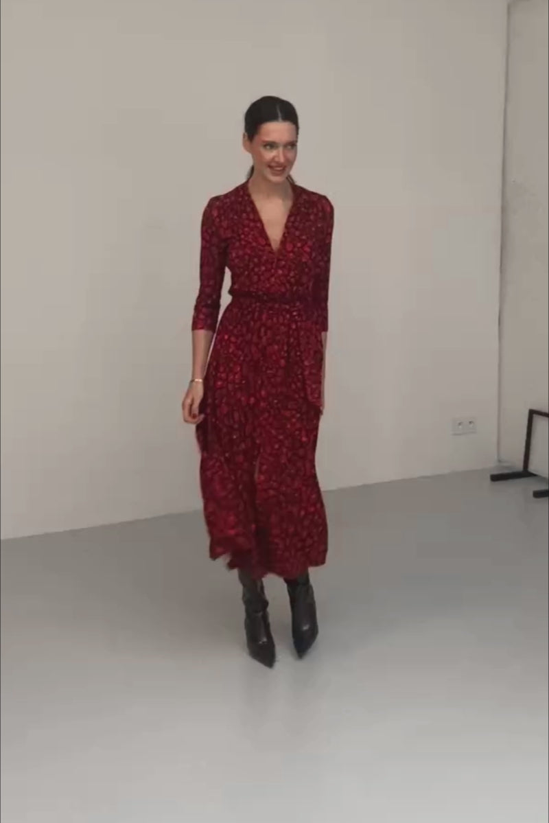 LIBERTY DRESS print czerwona pantera