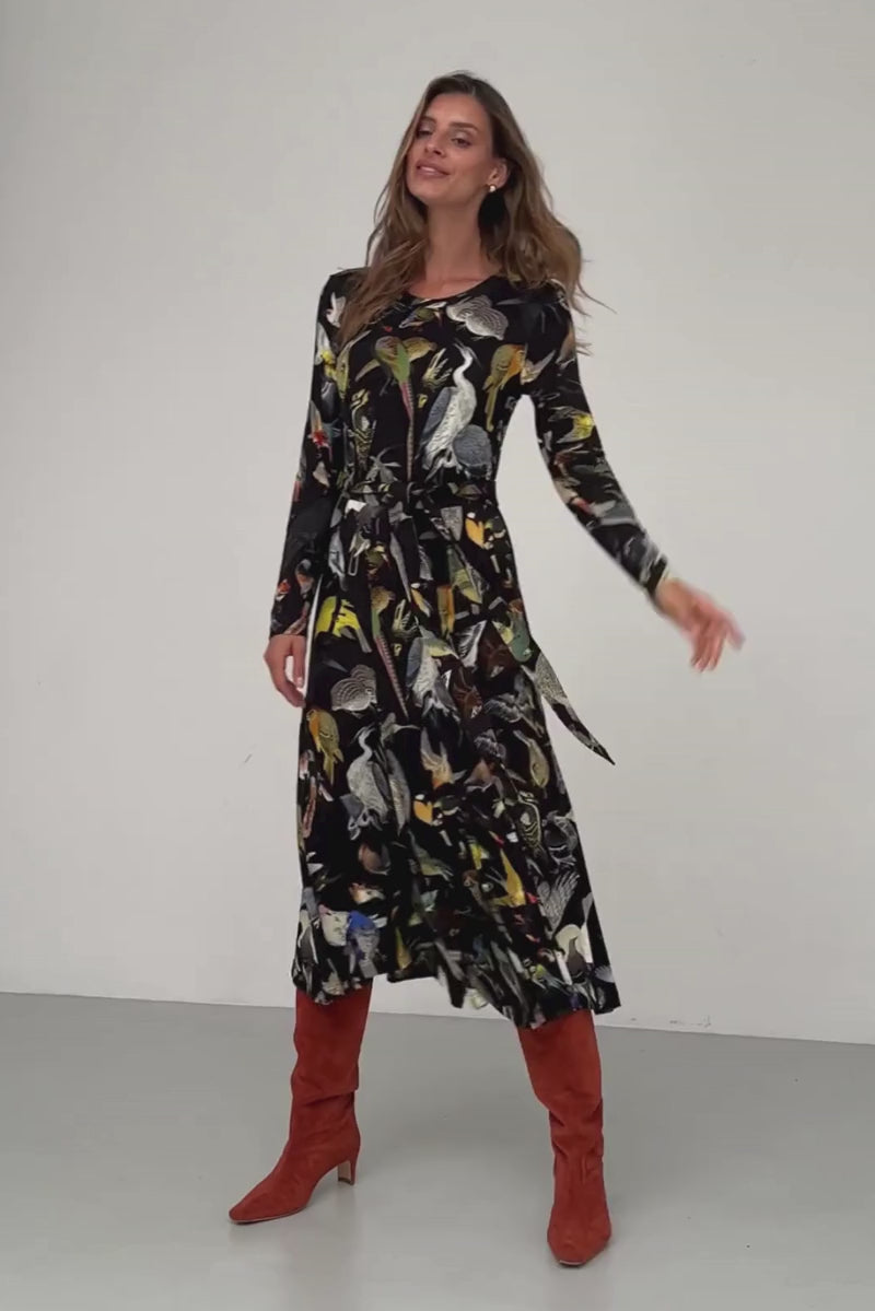 Sukienka KLIN LADY print ptaki Warszawy