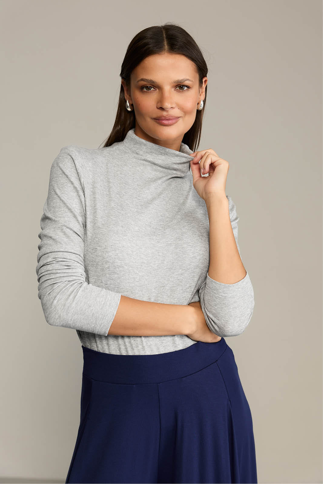 Turtleneck SIMPLY VAN GOLF ribbed grey