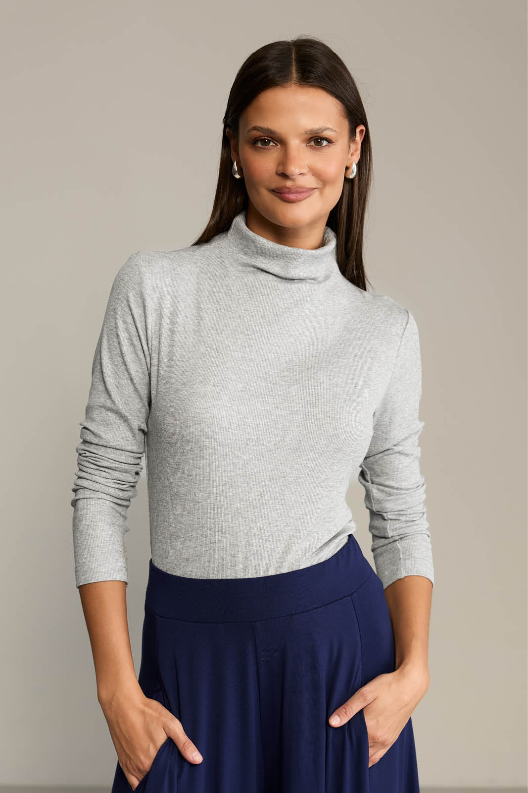 Turtleneck SIMPLY VAN GOLF ribbed grey