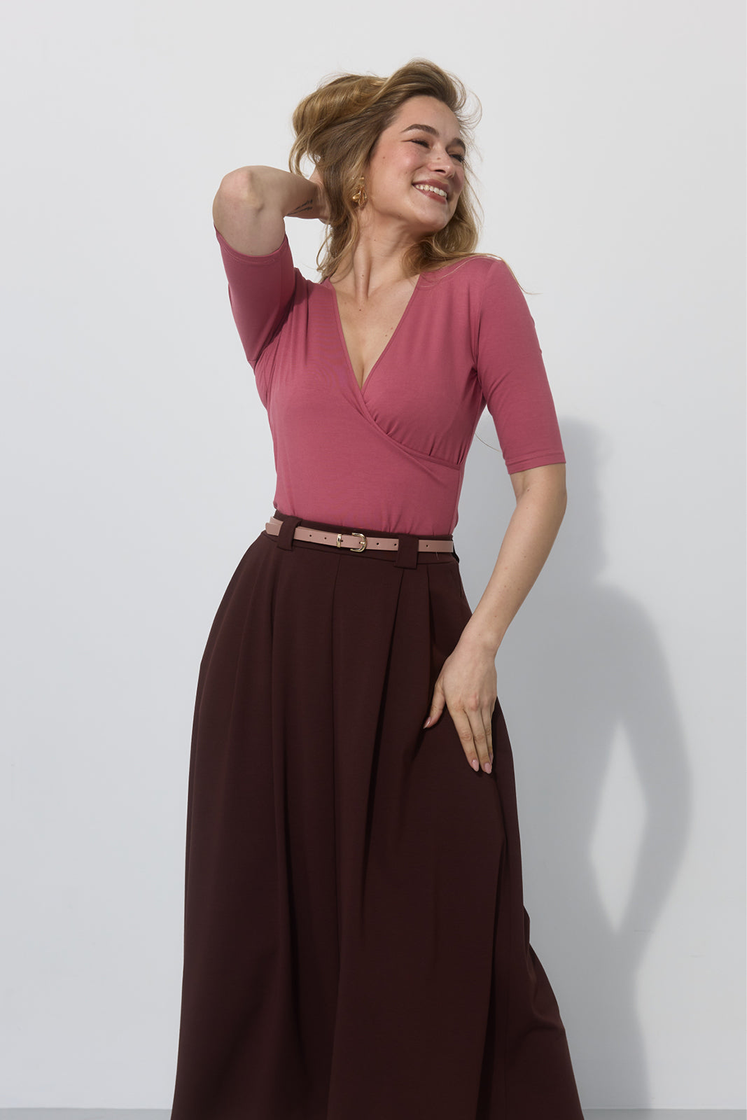 SPÓDNICA GARNITUROWA 7/8 espresso