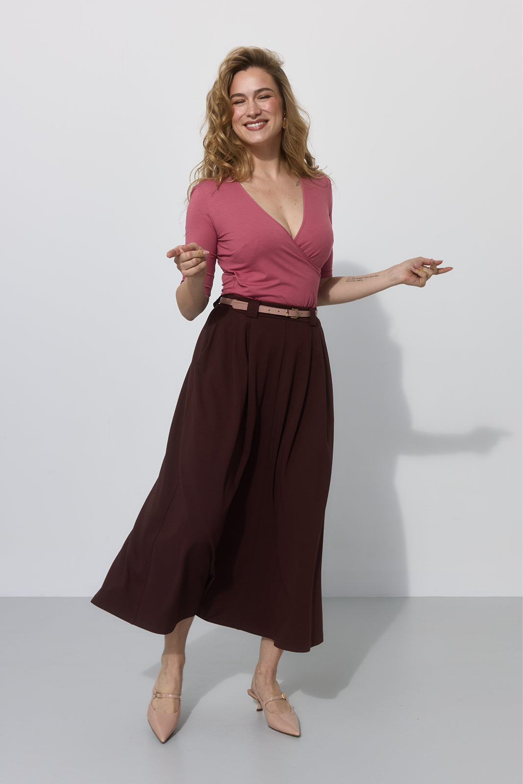 SPÓDNICA GARNITUROWA 7/8 espresso